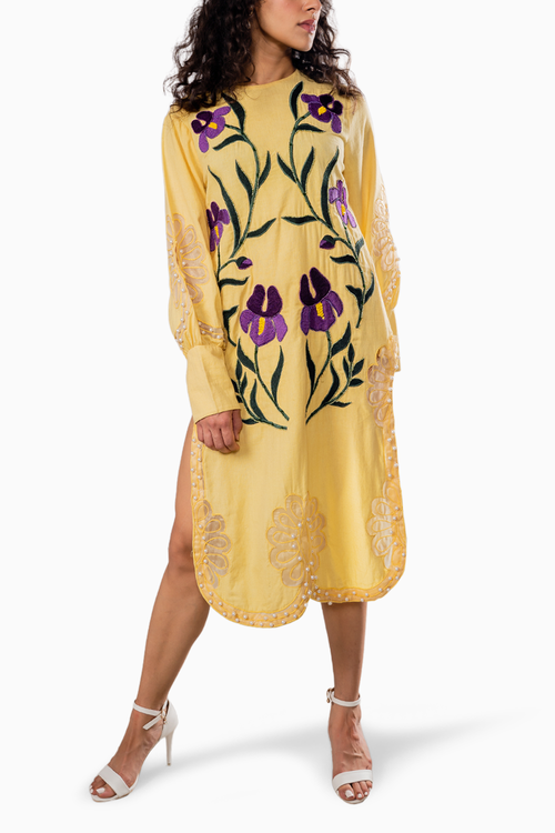 Yellow Floral Long Dress