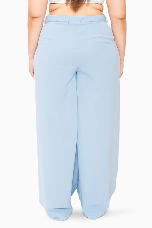 Ice Blue Wide Leg Trouser