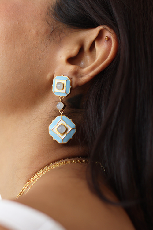 Ripple Blue Serene Dangle Earrings