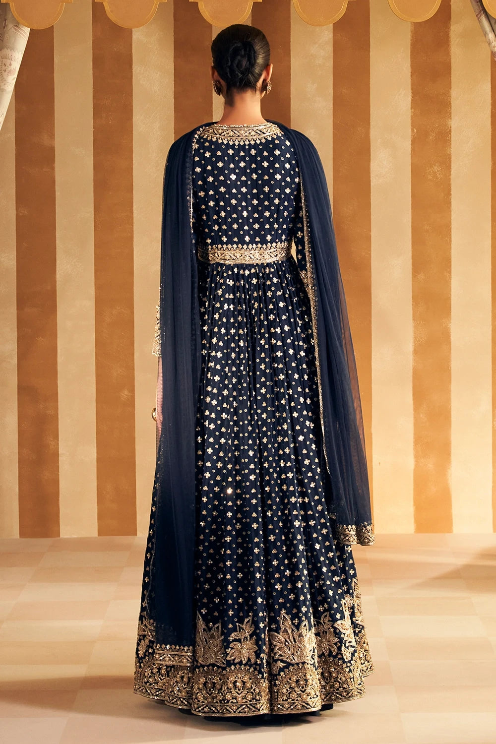 Ibtida Navy Heavy Anarkali Set