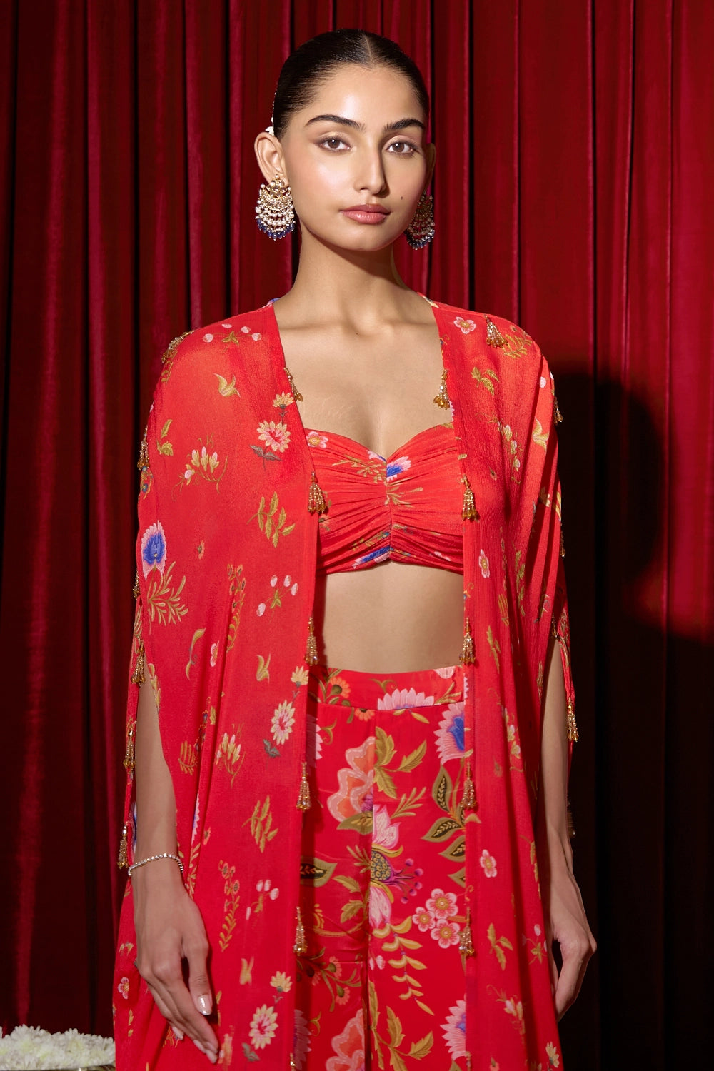 Anaya Ruby Red Cape Set