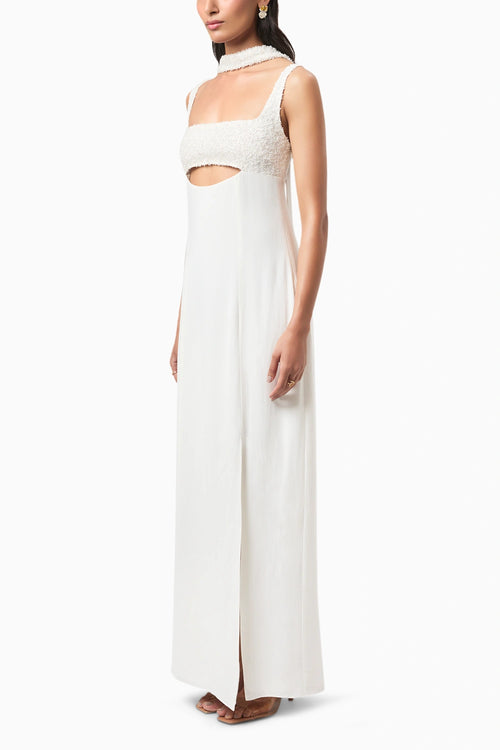 Ivory Elise Embellished Cutout Gown
