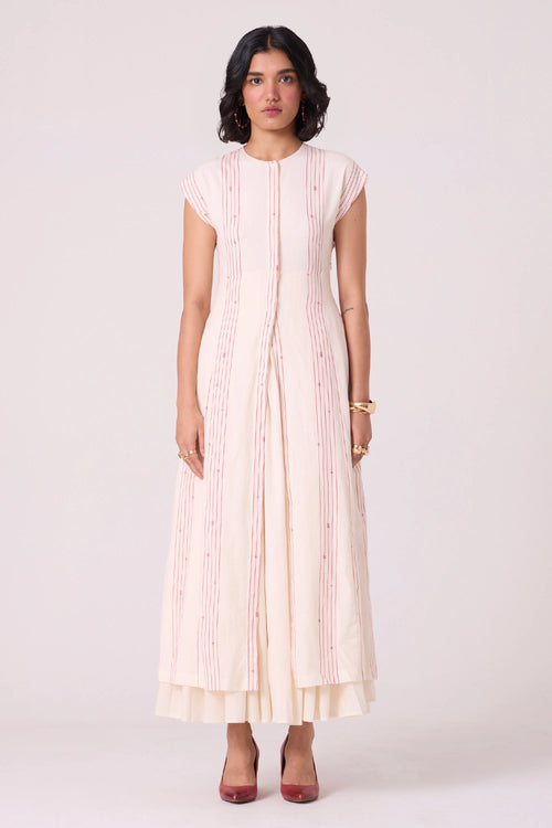 Vesna Red Stripe Maxi Dress