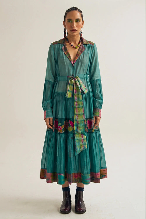 Wistiria Teal Dress