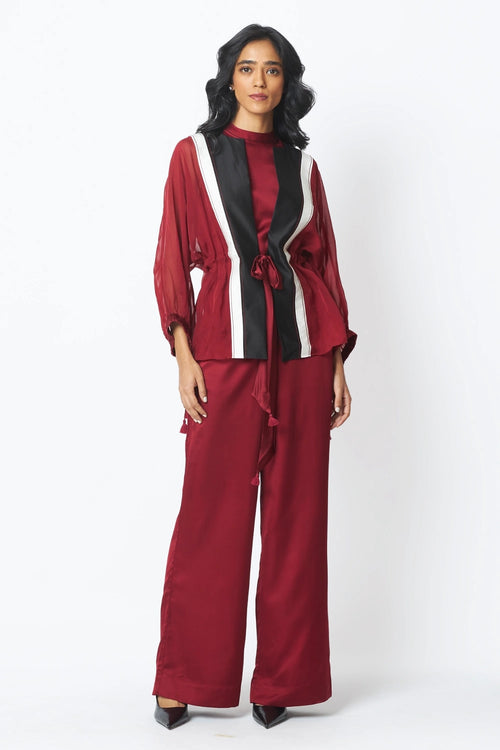 Carla Sheer Tie-up Jacket and Pants