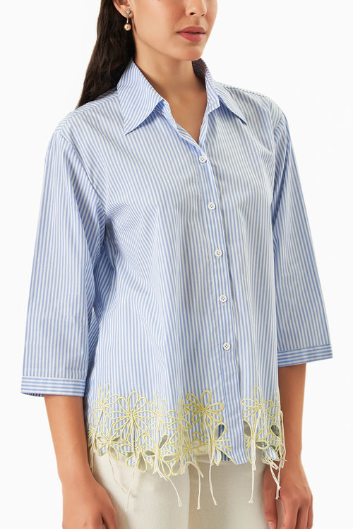 Blue-White Stripe Garden Shirt