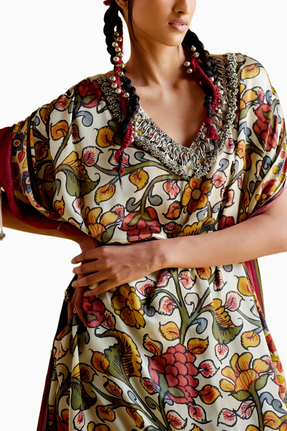 Selene Maroon Digital Print Kaftan