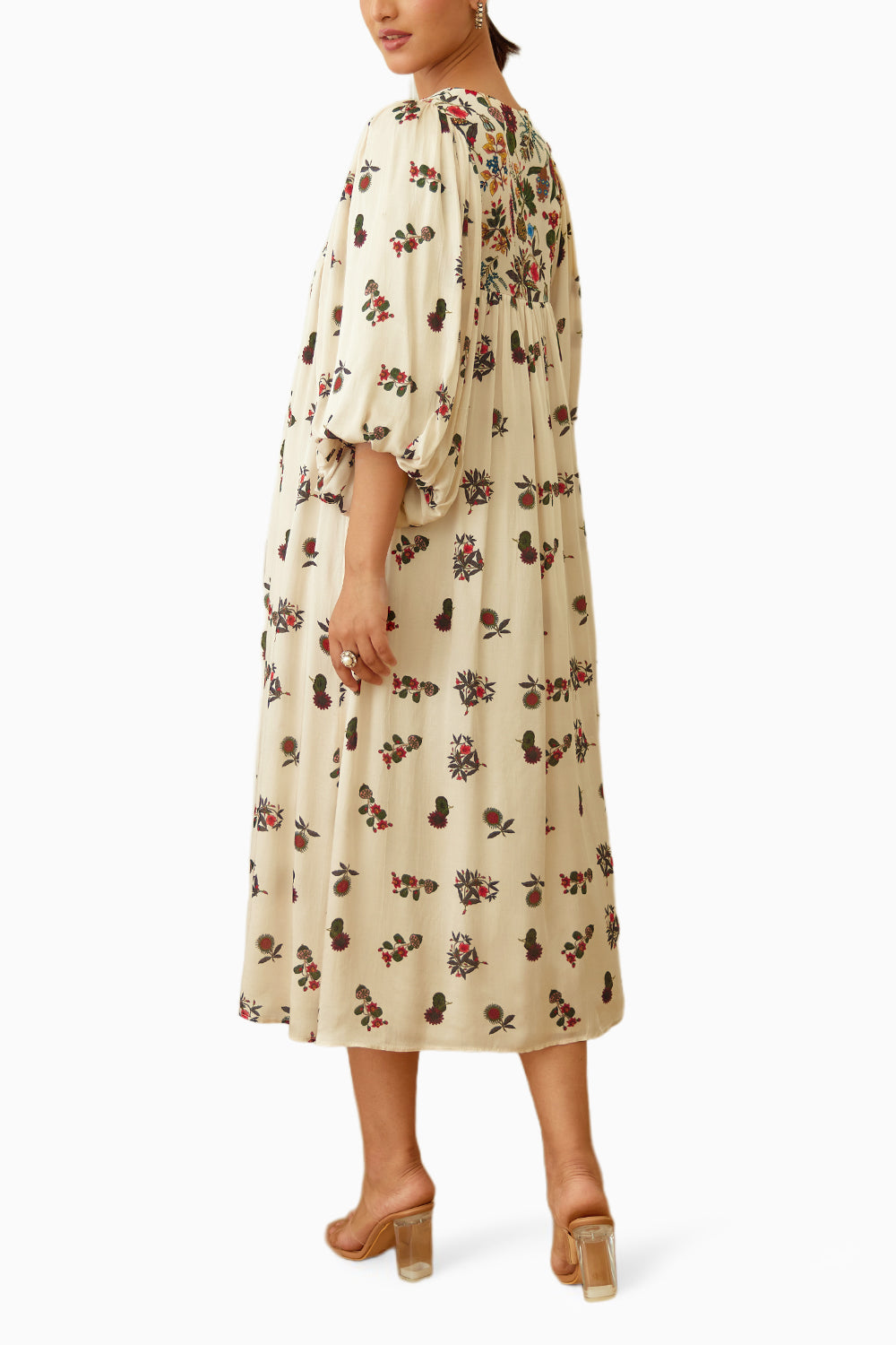 Ivory Kohinoor Buta Print Dress