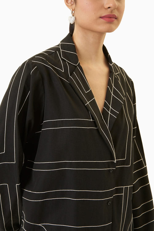 Black Abstract Co-ord Set