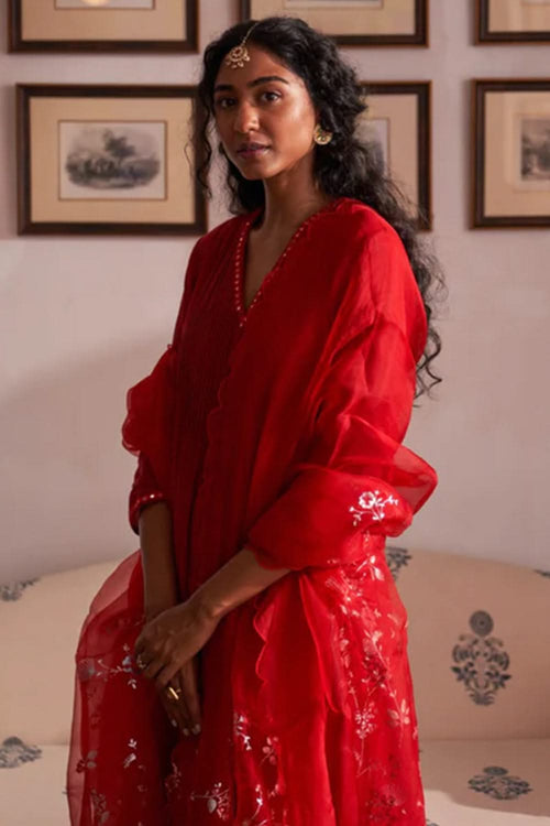 Khushboo Red Kurta Set