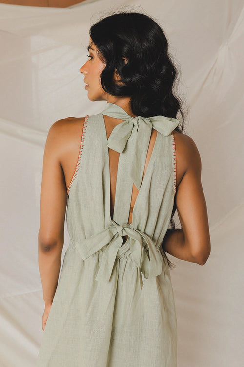 Ava Mint Green Backless Dress