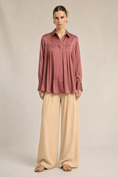 Brick Red Gather Shirt
