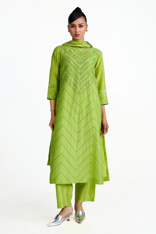 Chevron Bandhani Suit Set