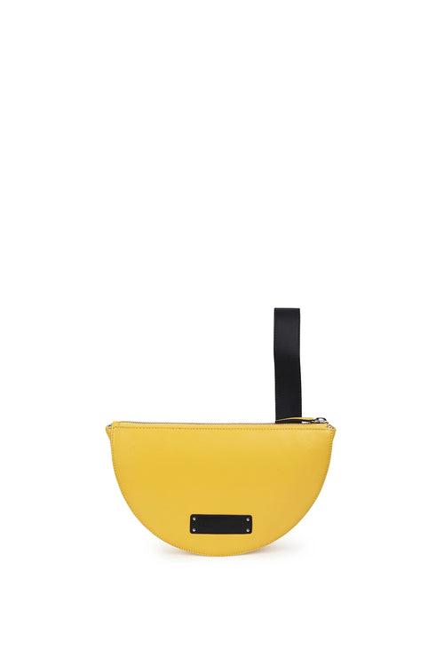 Lussai Yellow Half Moon Clutch Bag