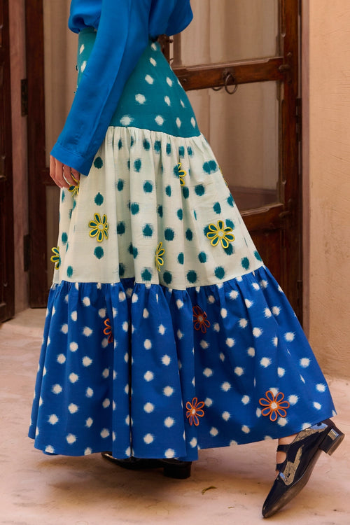 Marine Dot Blue Skirt