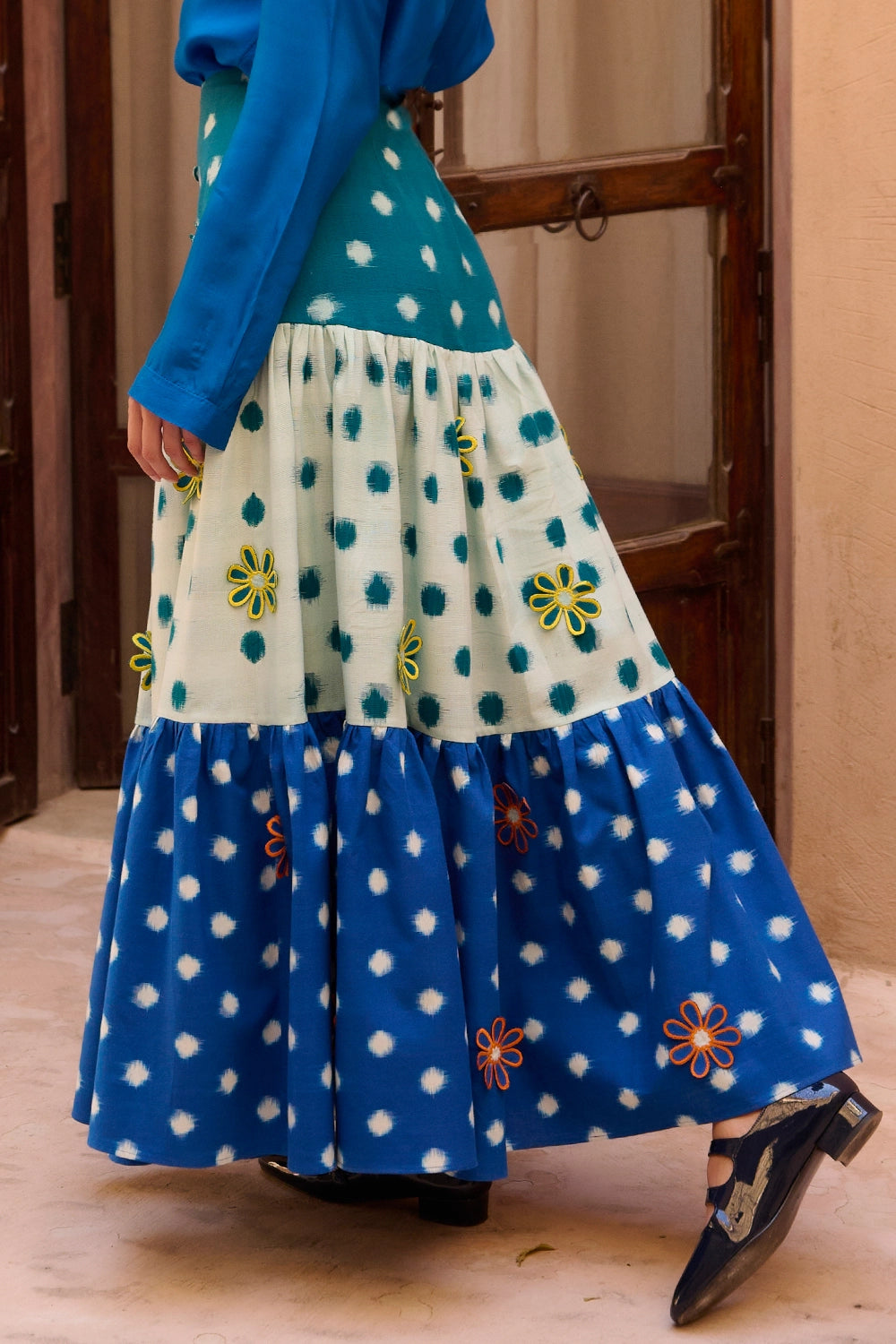 Marine Dot Blue Skirt