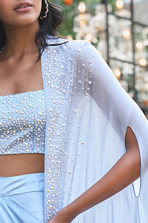 Degradé Pearl Embellished Cape