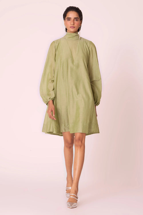 Klyuch Green Panelled Dress