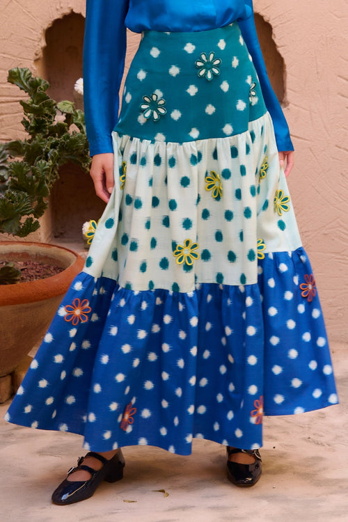 Marine Dot Blue Skirt