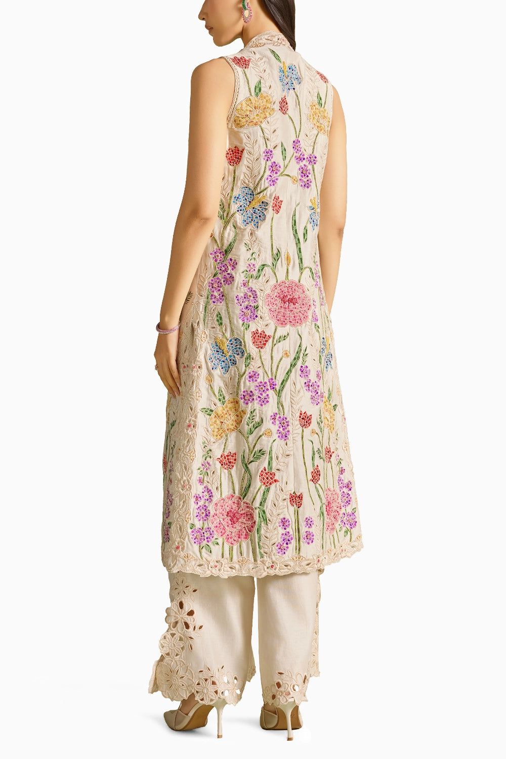 Ivory Mosaic Long Jacket