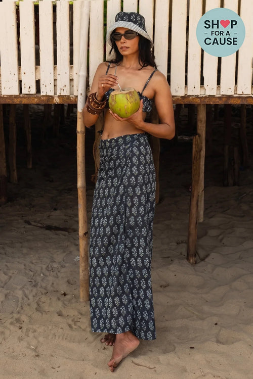Depp Blue Jaipur Wrap Skirt