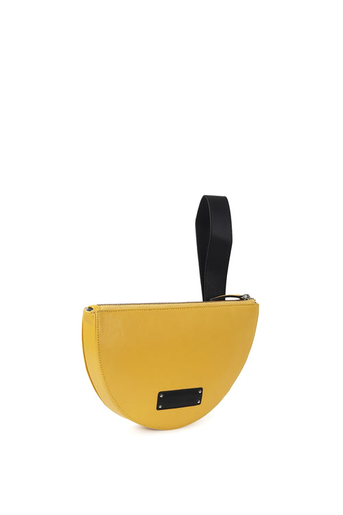 Lussai Yellow Half Moon Clutch Bag