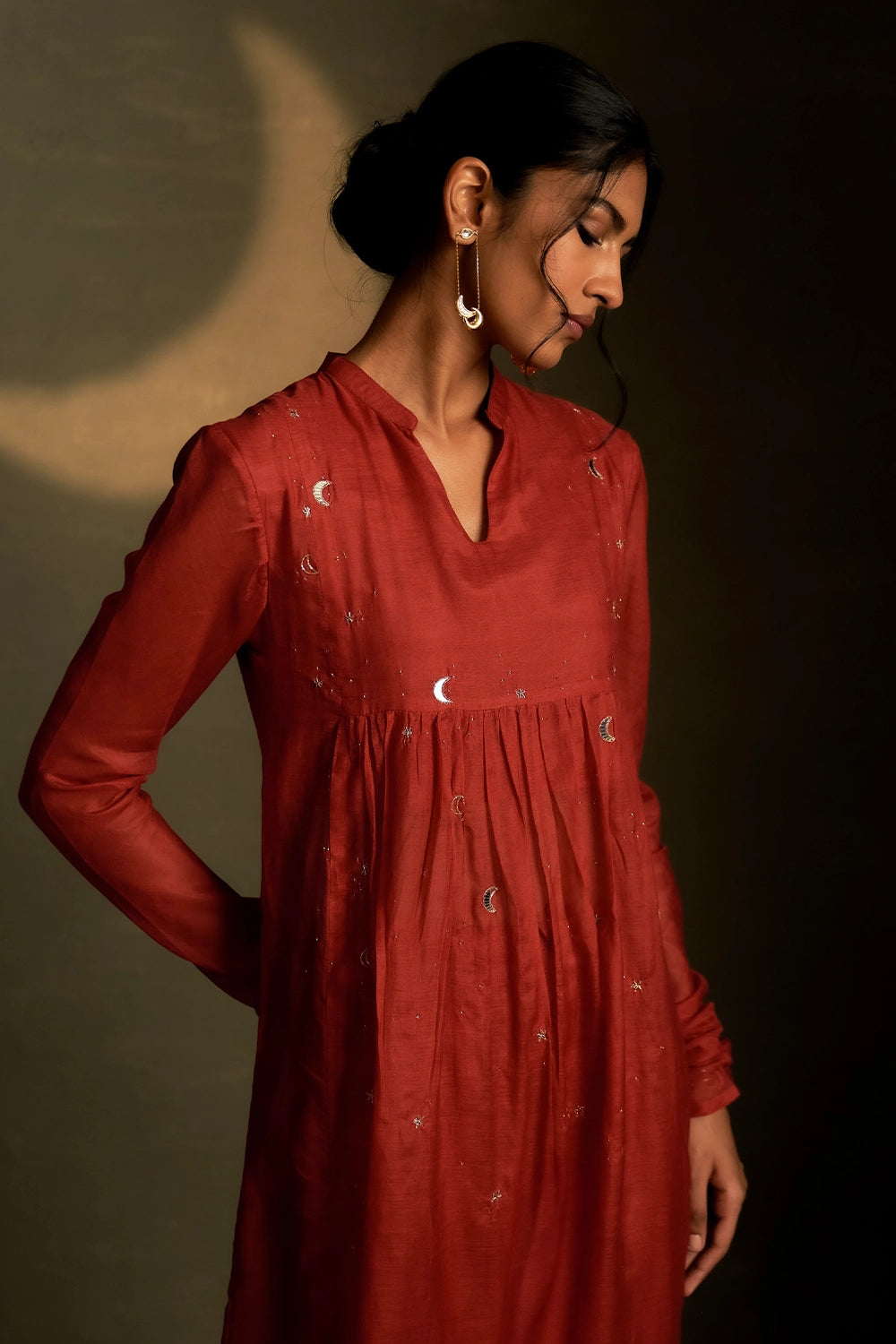 Moonlit Crimson Chaand Anarkali