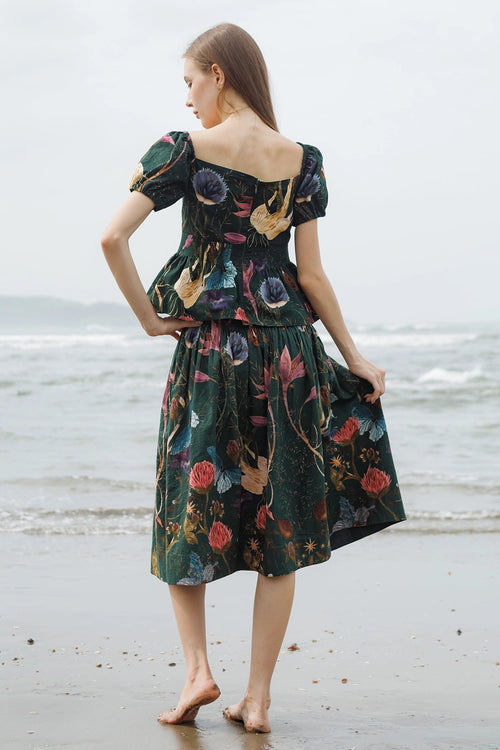 Green Forest Crump Skirt Top Set