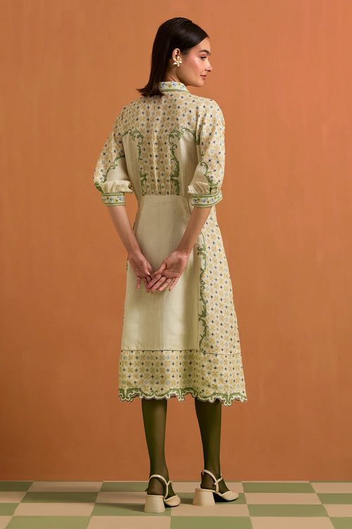 Ivory Verdant Kimono Dress