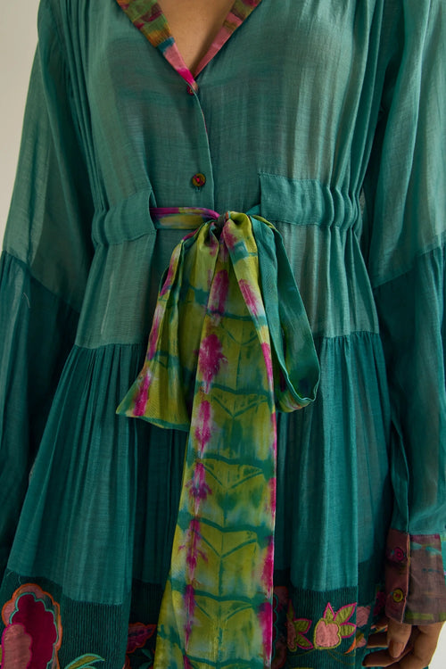 Wistiria Teal Dress