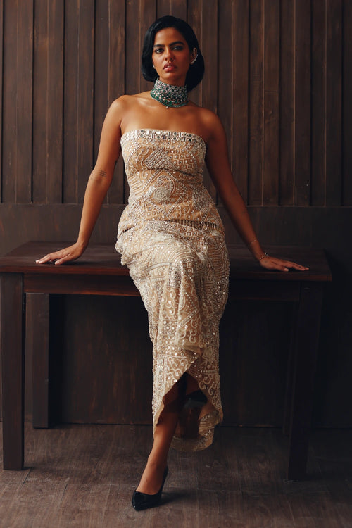 Fasana Peplum Top And Skirt Set