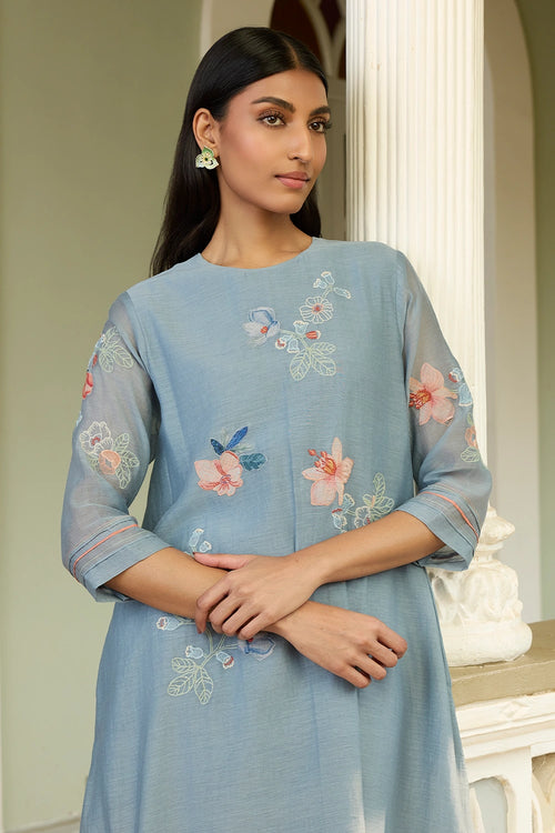 Mist Blue Applique Co-ord Set