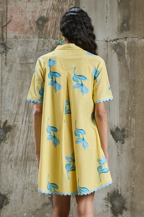 Sunlit Bloom Shirt Dress