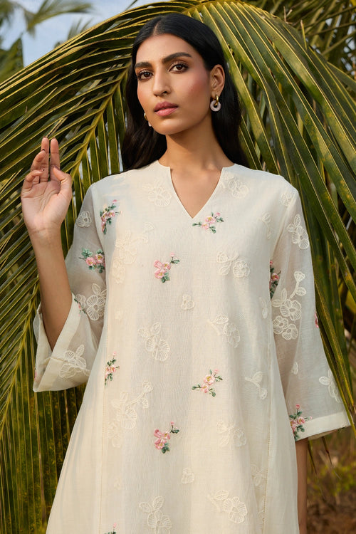 Ivory Thread Embroidered Co-ord Set