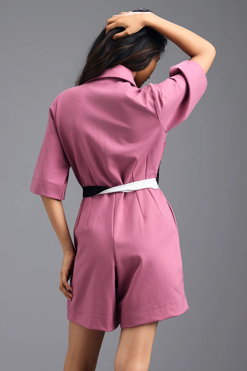 Pink Tailored Playsuit