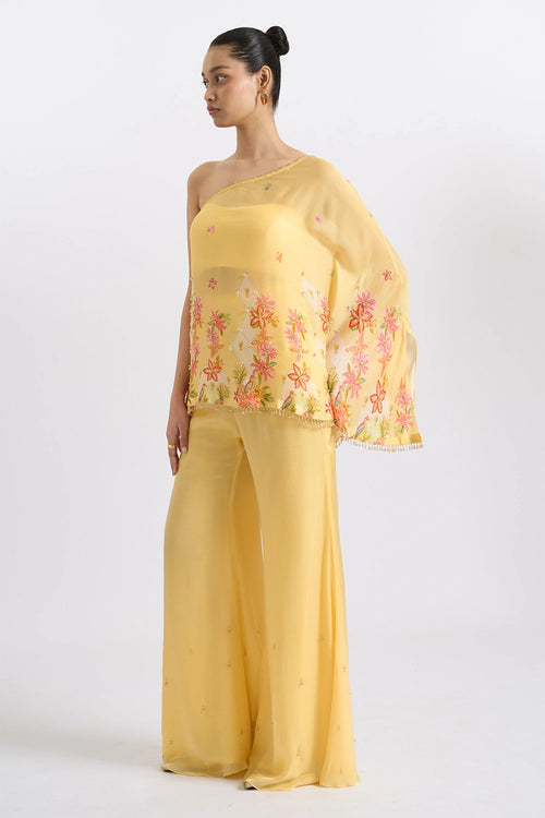 Sunlit One-Shoulder Georgette Set