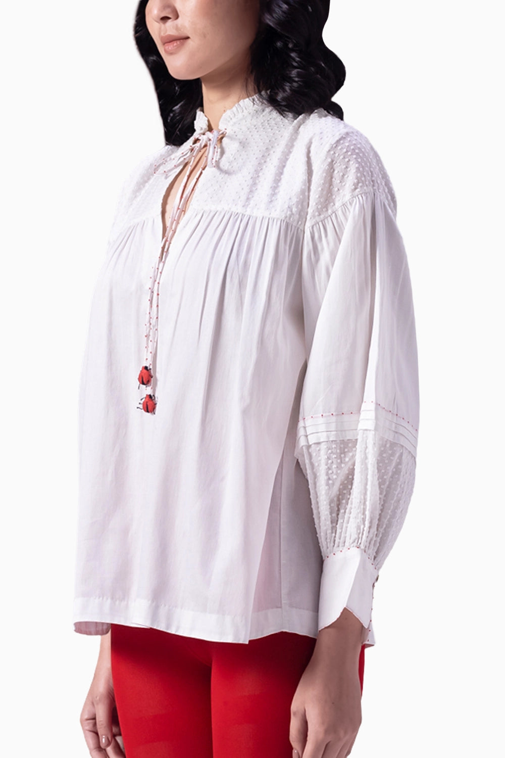 Tsuki White Tassel Top