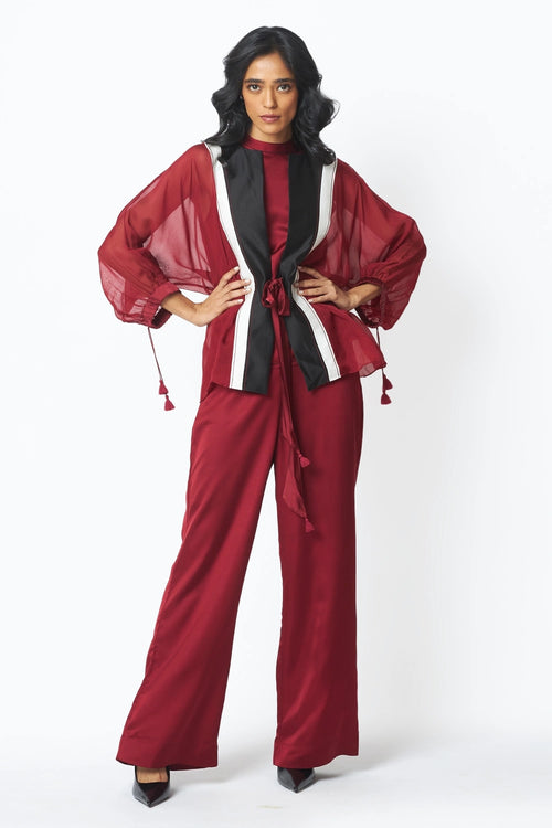 Carla Sheer Tie-up Jacket and Pants
