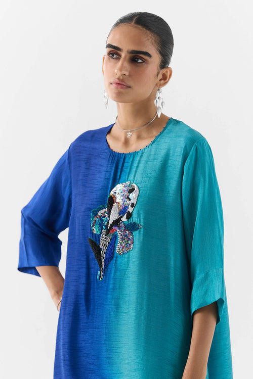 Blue Ocean Kurta And Pants Set
