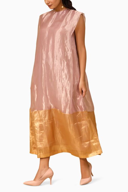 Chamak Lilac Cuffed Shoulder Dress