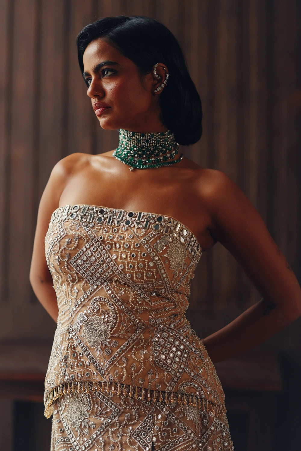 Fasana Peplum Top And Skirt Set