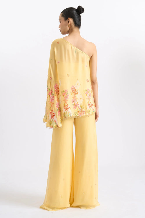 Sunlit One-Shoulder Georgette Set