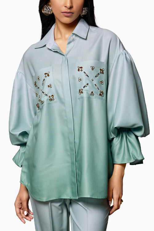 Emerald Elegance Ombre Co-ord