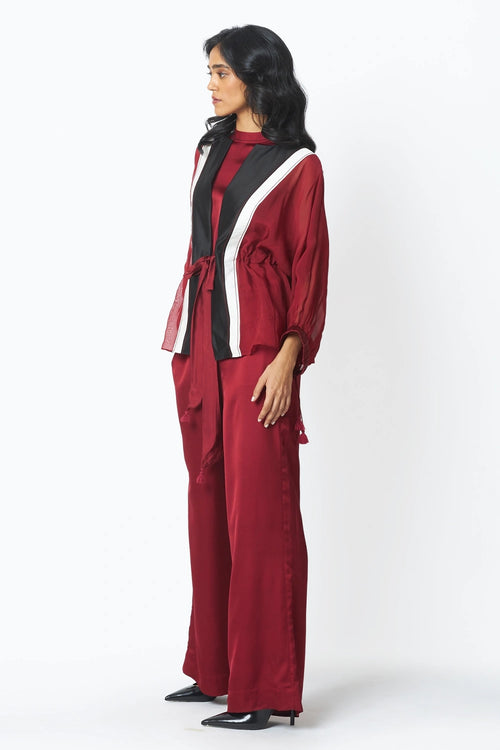 Carla Sheer Tie-up Jacket and Pants