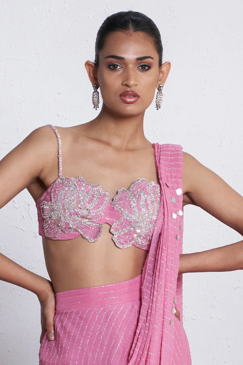 Blush Petals Sari