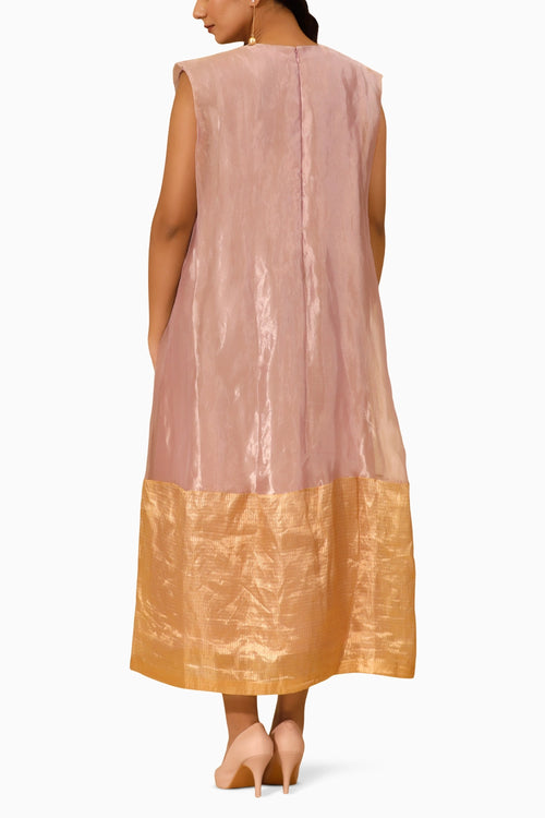Chamak Lilac Cuffed Shoulder Dress