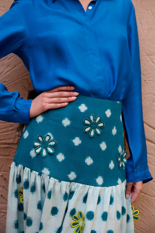 Marine Dot Blue Skirt