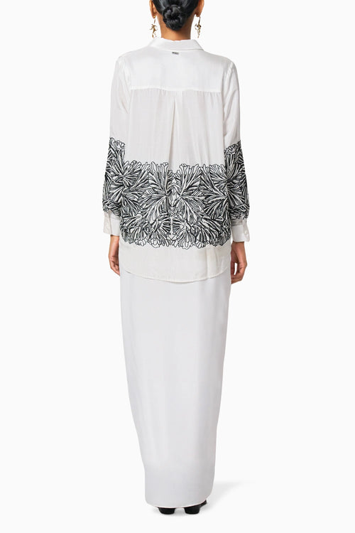 Blossom White- Black Shirt With Sam Skirt
