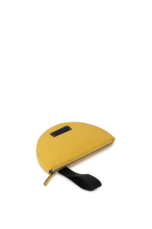 Lussai Yellow Half Moon Clutch Bag