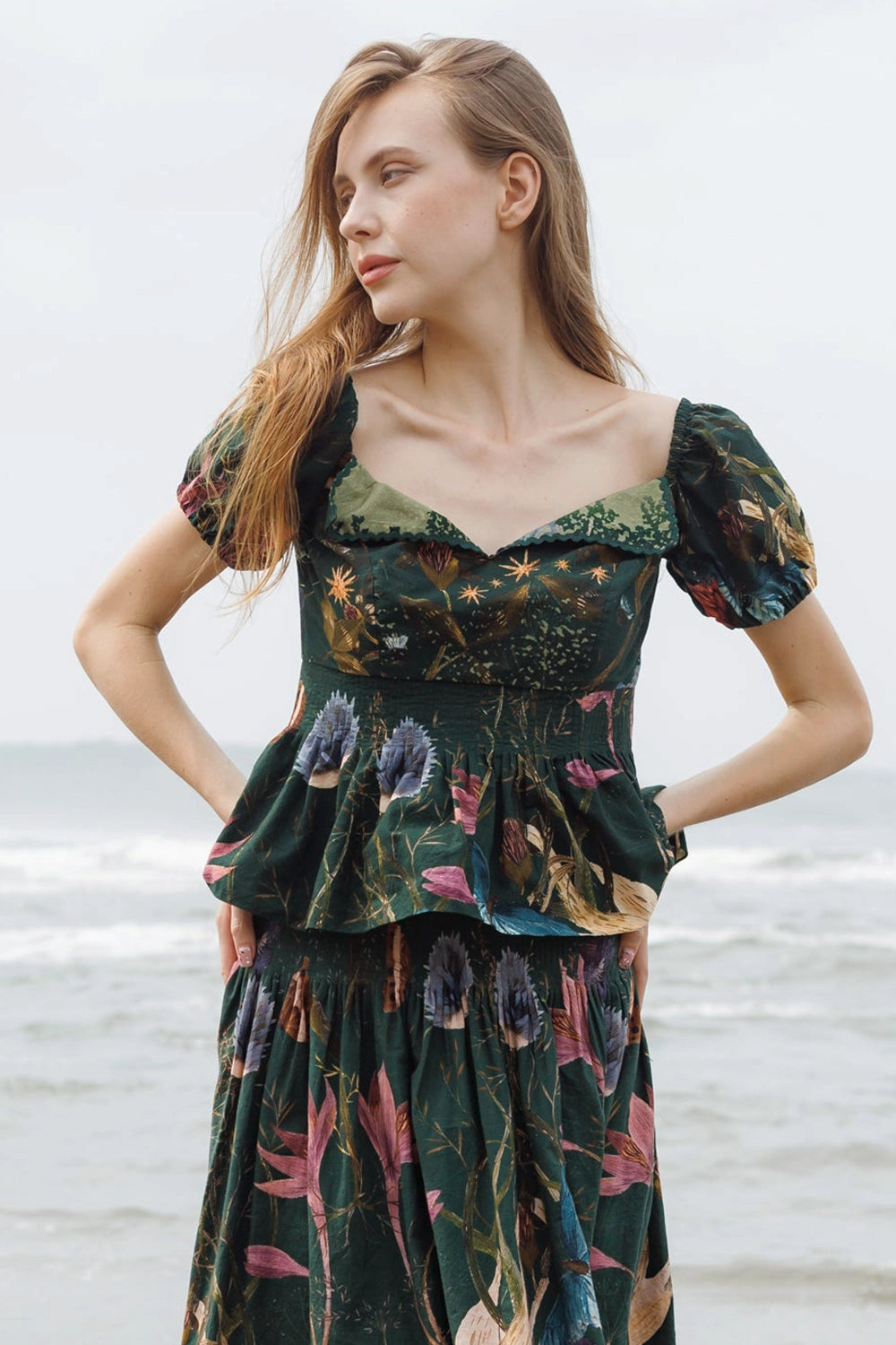 Green Forest Crump Skirt Top Set